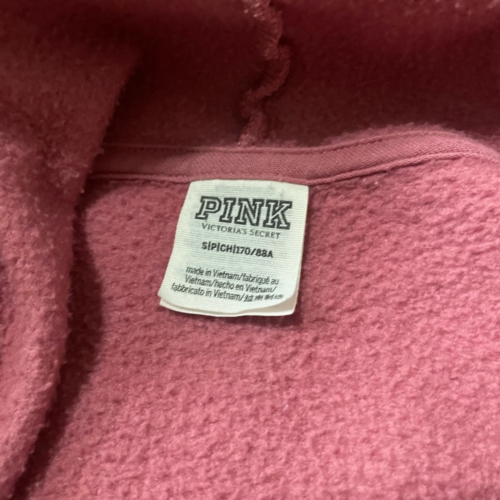 PINK VS Mauve Hoodie with embroidered patch Sz S - Picture 5 of 7